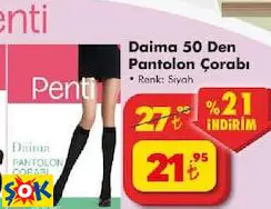 PENTİ DAİMA 50 DEN PANTALON ÇORABI PENTİ DAİMA 50 DEN PANTALON ÇORABI